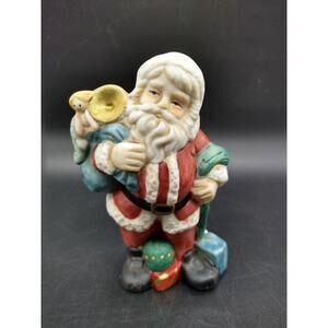 Vintage Midwest Imports Santa Figurine Hand-Painted Ceramic 4.5" Christmas Decor